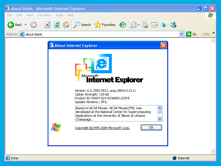 Internet Explorer 6 My Internet Explorer